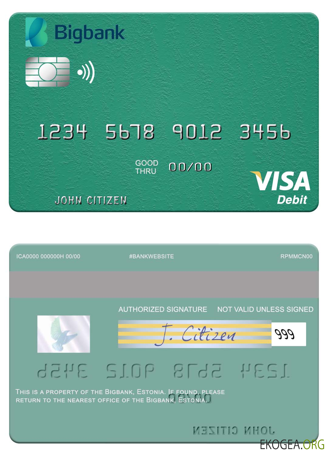 Carte de débit visa Estonie Bigbank